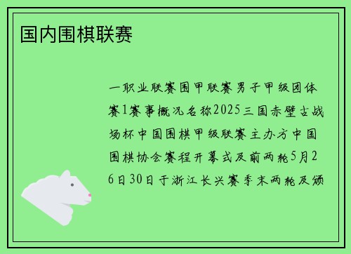 国内围棋联赛